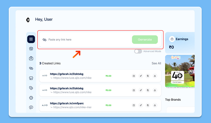 paste affiliate link