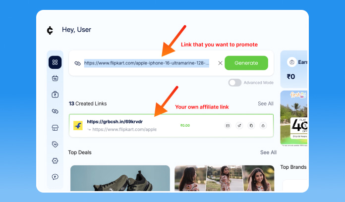 affiliate marketing link generate