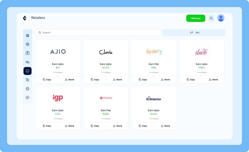 retailer dashboard